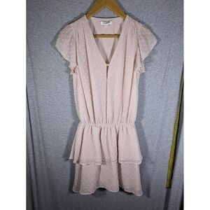 Yumi Kim‎ Dress Womens Medium Chelsea Blush V neck Ruffle Coquette Romantic